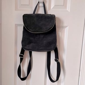 Navy suede effect mini backpack